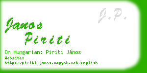 janos piriti business card