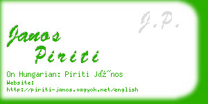 janos piriti business card